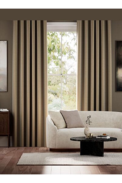 bizdenperde Light Proof Sand Beige Background - Curtain Pleatless Blackout Sunshade (ENxBOY)