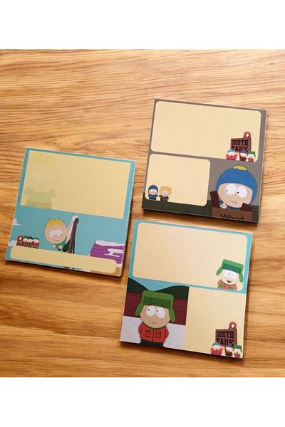 nihonwosekai 3 bucăți South Park 8x8 cm 48 foi Bloc de note