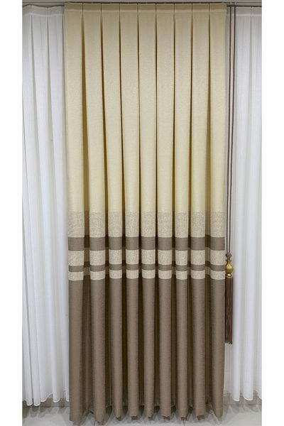 Fon Dünyası Single Wing Luxury Cream Cappuccino Clipboard Background Curtain