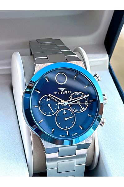 FERRO 30 Mt Water Resistant Steel Cord No Darkening Color Throwing Men's Wristwatch Vs.Blkt.0050