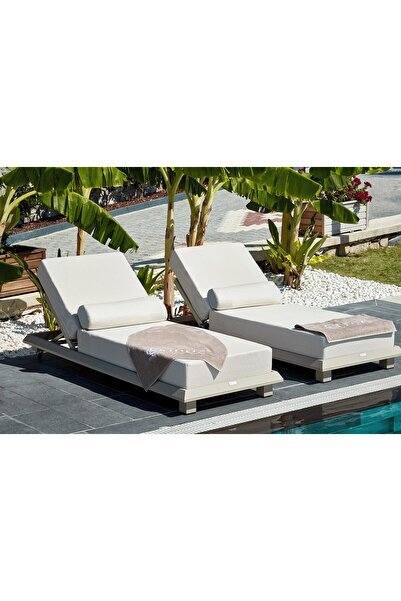 Erinöz Pera Alüminyum Şezlong - Kum Rengi - 1 Adet