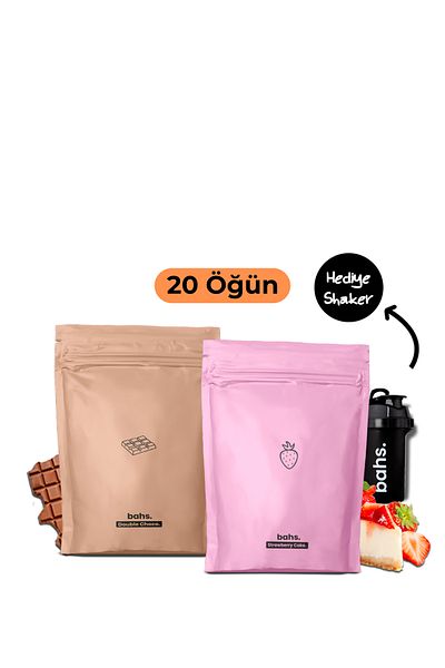 bahs. Protein Food Powder - Double Choco and Strawberry Cake, Shaker Gift