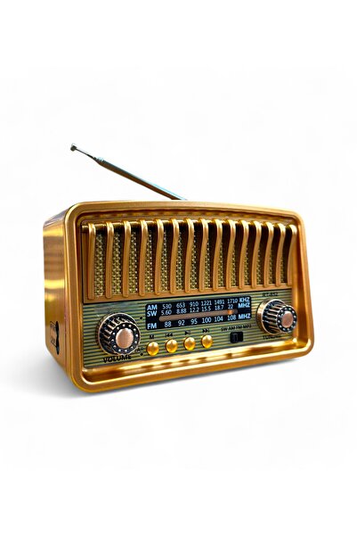 ROYALTREND Nostalji Mini Radyo,  Uyumlu Ahşap Görünüm Nostaljik Radyo Güneş P...