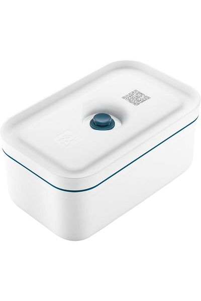 STOREMAX Jvnnastore Fresh & S Vacuum Food Transport Container, M, Plastic, White-Mediterranean Blue