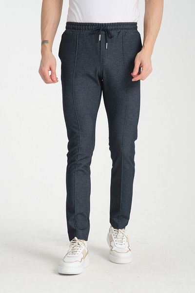 Frappoli Ριγέ ίσιο ανδρικό τζιν παντελόνι Jogger Slim Fit με τσέπες στο πλάι