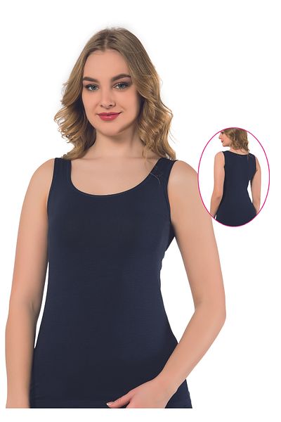 MİSSEMMA Women's Navy Blue Wide Strap Undershirt