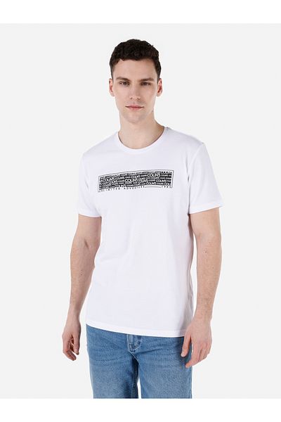 Colin's Regular Fit Round Neck Plain Men's White Short Sleeve T-Shirt