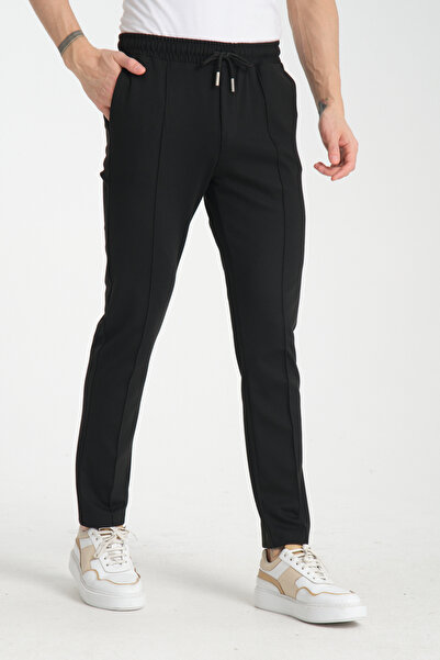 Frappoli Striped Straight 360 Stretchy Men's Side Pocket Jogger Slim Fit Pants