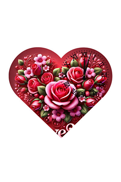 Ti Play Tİ-PLAY KS23 CEAS DE PERETE CADOU ÎN FORMA DE INIMĂ 30X30 CM