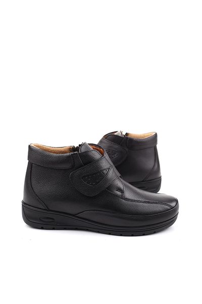 Dericibey 221 Genuine Leather Orthopedic Sole Velcro Mother Boots