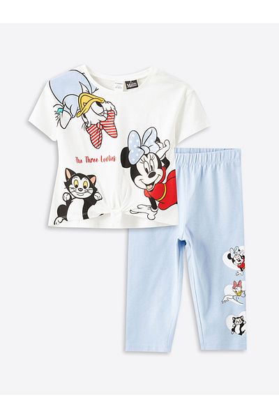 LC Waikiki Printed Ruffled Baby Girl T-Shirt Set of 2