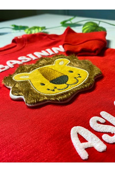 güneştepe Men's Jumpsuit Father's Lion Printed Cotton Newborn Snap Romper Hospital Exit 0-9 Months