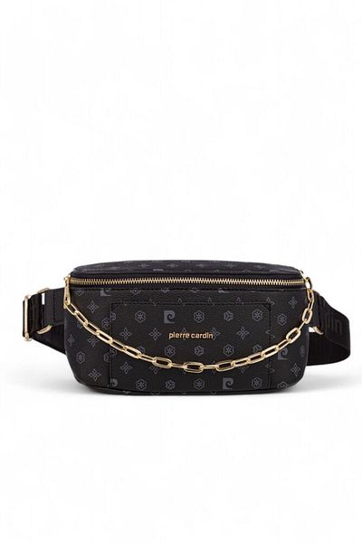 Pierre Cardin Monogram Black Women's Waist Bag 05Pc24K820-Mn