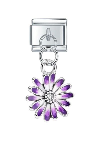 Dumledo Italian Charm - Purple Daisy Steel Pattern