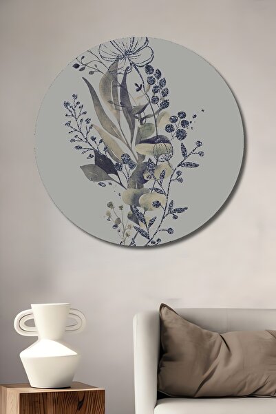 Teona Ahşap Pictură decorativă florală din lemn MDF pentru perete pentru casă/lugar de muncă Pictură rotundă pentru perete pentru casă/lugar de muncă