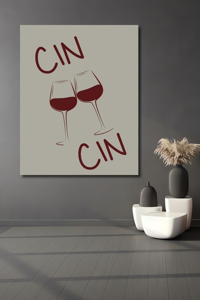 Teona Ahşap Sărbătoare cu pahare Pictură decorativă de perete din lemn MDF pe...