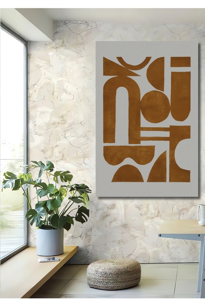 Teona Ahşap Artă abstractă, maro, geometrică, din lemn, MDF, pictură decorati...