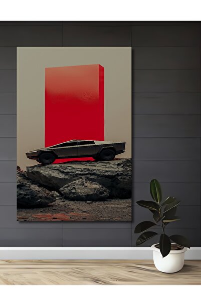 Teona Ahşap Vehicul futurist Monolit roșu Pictură decorativă din lemn MDF Pic...