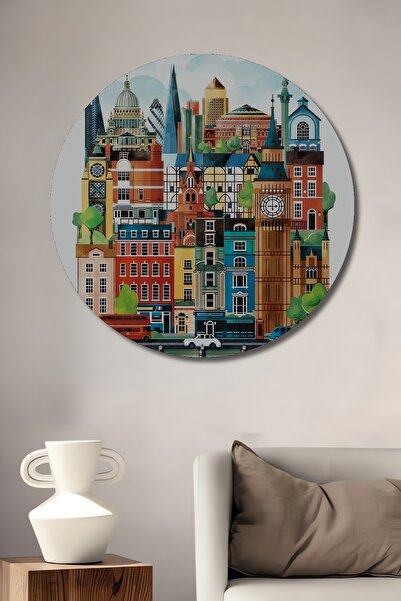 Teona Ahşap Siluetă a orașului Londra, din lemn MDF, pictură decorativă de pe...