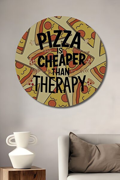 Teona Ahşap Pizza Therapy Humor Tablou decorativ din lemn MDF pentru perete a...
