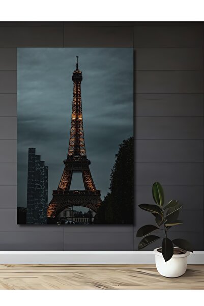 Teona Ahşap Eyfel Kulesi Ahşap MDF Dekoratif Ev/İşyeri Duvar Tablo Dikdörtgen...
