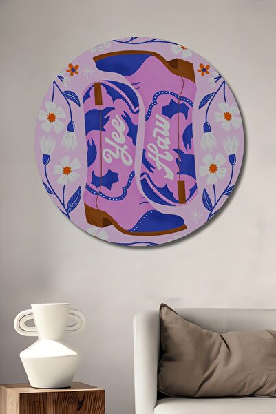 Teona Ahşap Cizme de cowboy cu flori, decorative, din lemn MDF, pictură mural...