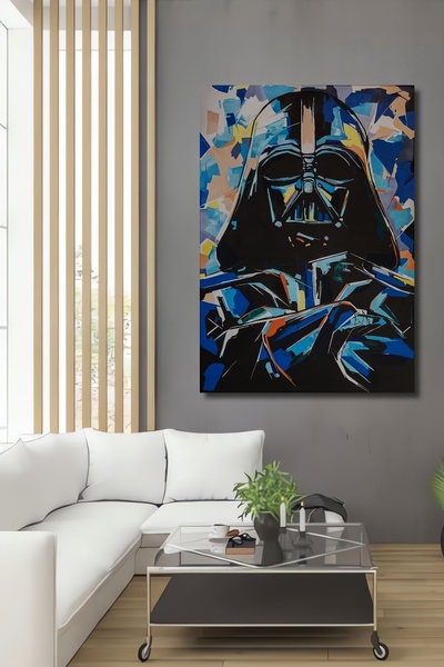 Teona Ahşap Darth Vader Abstract Art Wooden Mdf Decorative Home/Workplace Wal...