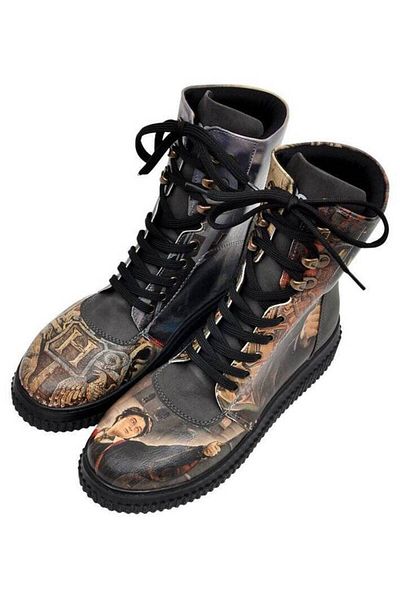 Dogo Women's Vegan Leather Black Long Boots - Warner Bros Triwizard Tournament Harry Potter Design