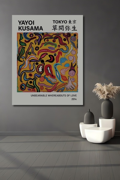 Teona Ahşap Yayoi Kusama Artă abstractă colorată din lemn MDF pictură decorativă pictură dreptunghiulară