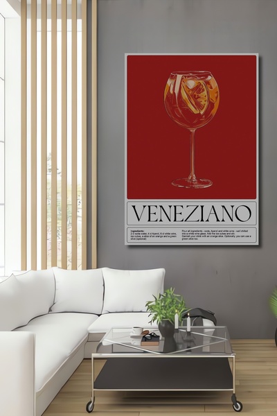 Teona Ahşap Tablou decorativ din lemn MDF, eleganță italiană, artă cu pahar Venezia, tablou dreptunghiular