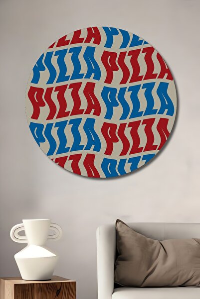 Teona Ahşap Model colorat de pizza, din lemn MDF, pictură decorativă de peret...