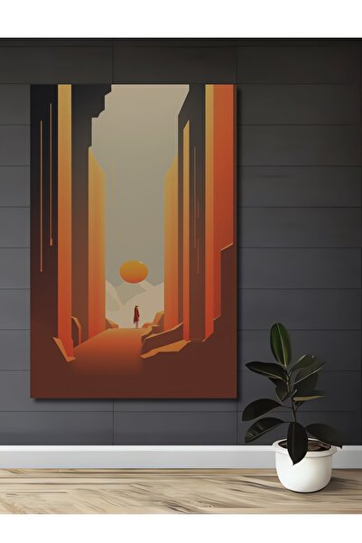 Teona Ahşap Pictură decorativă de perete din lemn MDF, cu design apus de soar...