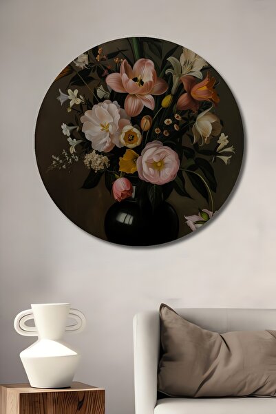 Teona Ahşap Buchet de flori vintage, decorativ, din lemn MDF, pictură murală ...