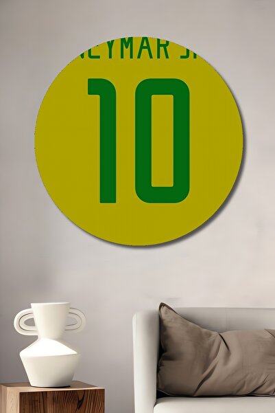 Teona Ahşap Neymar Jr 10 Forma Tasarımı Dekoratif Ahşap MDF Ev/İşyeri Duvar T...