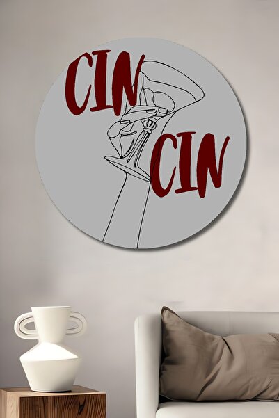 Teona Ahşap Cin Cin Decorativ din lemn MDF Pictură murală pentru casă/loc de muncă Pictură murală rotundă pentru casă/loc de muncă