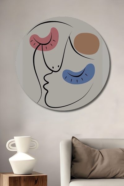 Teona Ahşap Picasso Decorativ din lemn MDF Pictură murală pentru casă/loc de muncă Pictură murală rotundă pentru casă/loc de muncă