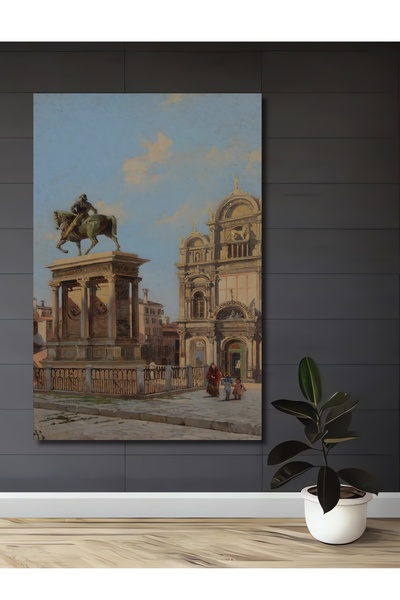 Teona Ahşap Venice Square Sculpture Decorative Wood Mdf Home/Workplace Wall P...