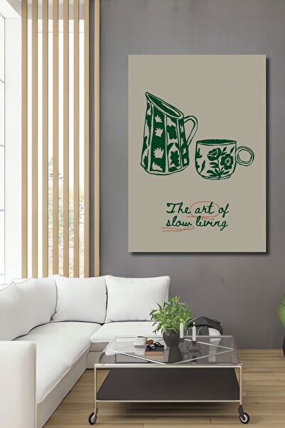 Teona Ahşap Arta vieții lente Motiv verde Tablou decorativ din lemn MDF Tablou dreptunghiular