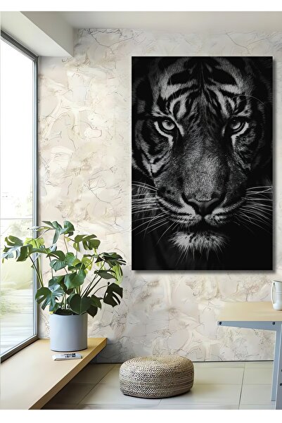Teona Ahşap Tablou decorativ din lemn MDF cu față de tigru puternic, pentru a...
