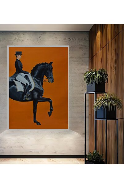 Teona Ahşap Конен ездач и черен кон Декоративна дървена MDF стена за дома/офи...