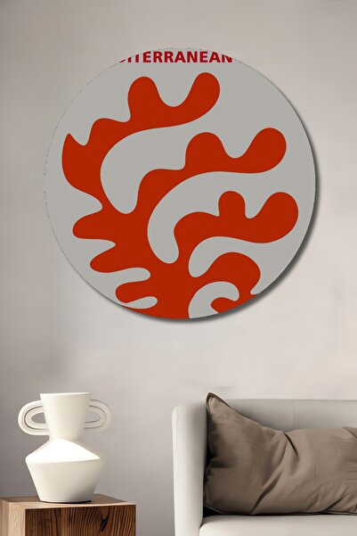 Teona Ahşap Majorca Beach Club Artă mediteraneană Pictură decorativă din lemn MDF Pictură rotundă