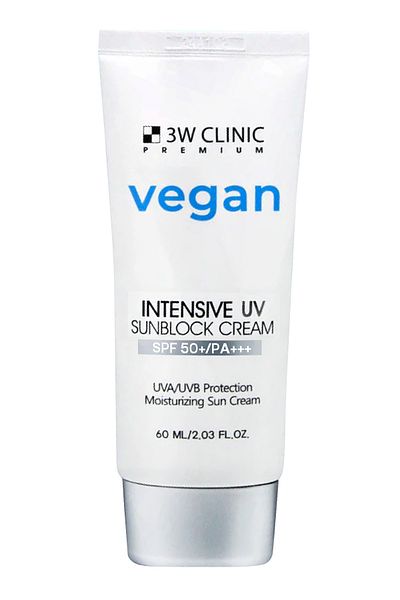 3W CLINIC Clinic Premium Vegan Uv Sun 60ml - Intense Moisturizing Effect, Spf 50 Pa +++, 3W Sunscreen