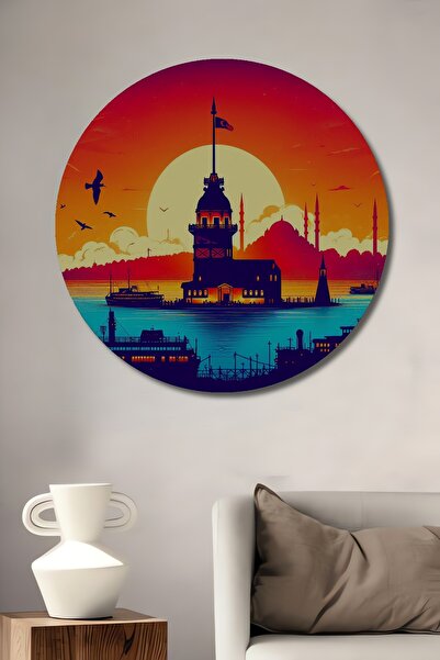 Teona Ahşap Turnul Fetelor Apus de soare Decorativ din lemn MDF Pictură mural...