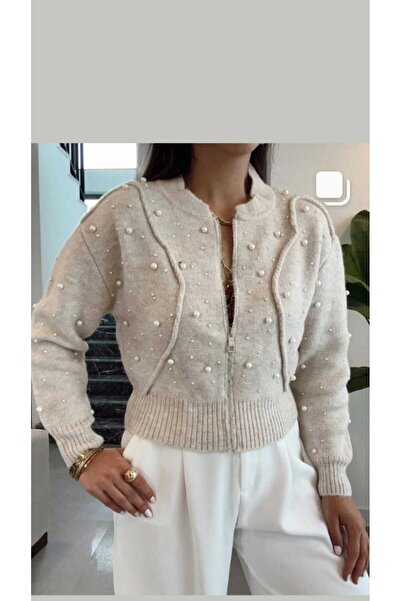 NÜANS MODA سترة مع اللؤلؤ