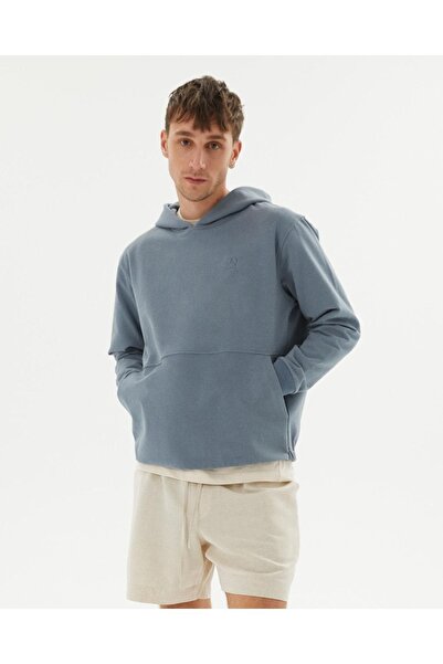 Ayma Active Синій чоловічий органічний бавовняний світшот з капюшоном