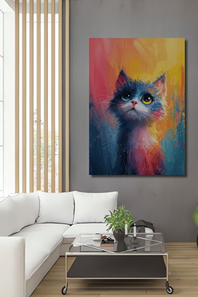 Teona Ahşap Pictură murală decorativă din lemn MDF, colorată, pisică de piese...