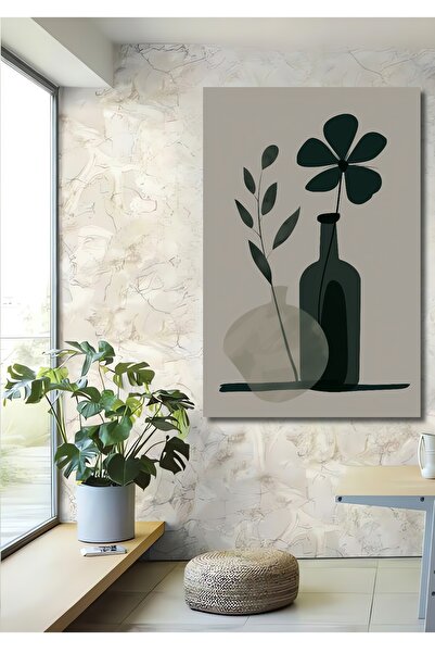 Teona Ahşap Διακοσμητικό Ξύλινο MDF Ζωγραφική Τοίχου με Μπουκάλια και Φύλλα Ο...