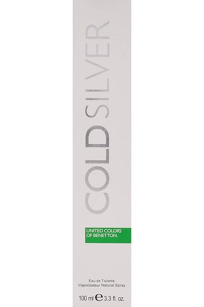 United Colors of Benetton Cold Silver Eau De Toilette For Men, 100 ml