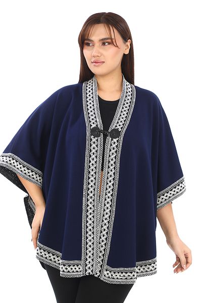 AfifeCOLLECTİON Tricotaj pentru mamă Poncho cu model Poncho cu șireturi