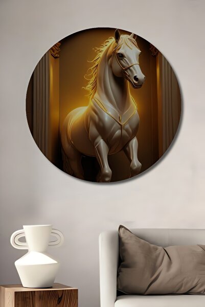 Teona Ahşap Statuie a calului strălucitor, din lemn MDF, pictură decorativă d...